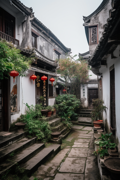 中国古风古镇建筑摄影图46