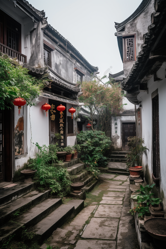 中国古风古镇建筑苏州旅游