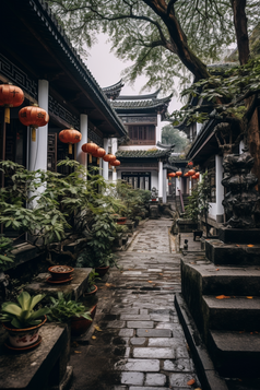 中国古风古镇建筑摄影图2