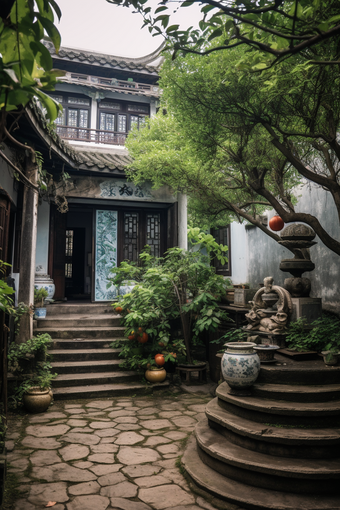 中国古风古镇建筑旅游徽派建筑