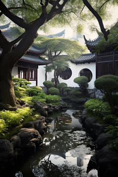 中式园林建筑摄影图1