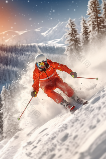 极限运动<strong>高山滑雪</strong>人像摄影图4