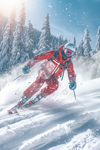 极限运动<strong>高山滑雪</strong>人像摄影图6