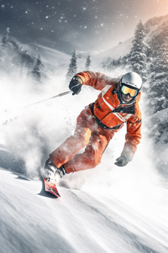 极限运动高山滑雪人像摄影图5