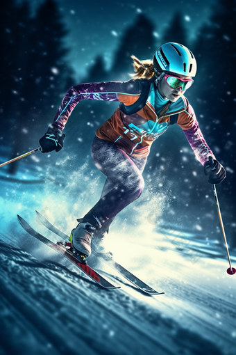 极限运动<strong>高山滑雪</strong>人像摄影图16