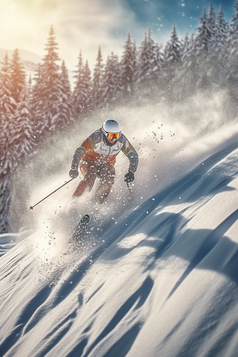 极限运动高山滑雪人像摄影图21