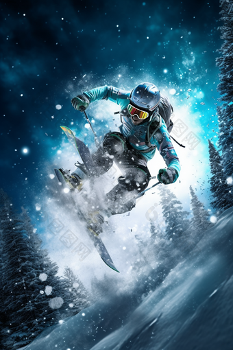 极限运动高山滑雪人像摄影图24
