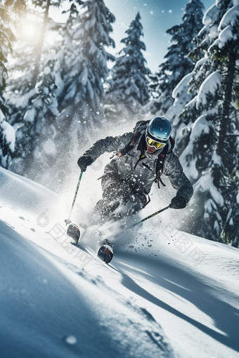 极限运动<strong>高山滑雪</strong>人像摄影图25