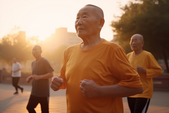 老年人休闲锻炼身体<strong>体育活动</strong>清晨