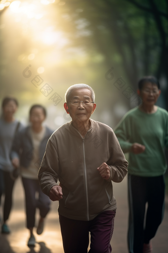 老年人休闲锻炼身体竖图<strong>体育活动</strong>健康