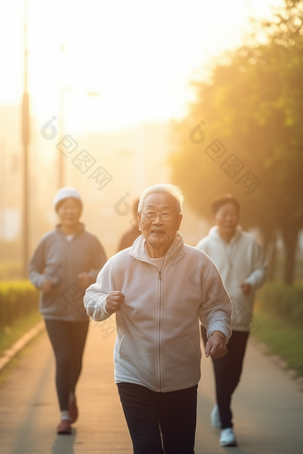 老年人休闲锻炼身体竖图体育活动运动