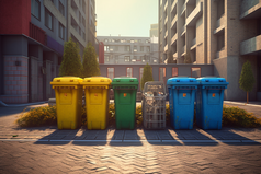 城市环保垃圾分类垃圾桶摄影图34