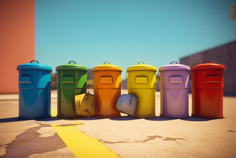 城市环保垃圾分类垃圾桶不可回收桶湿桶