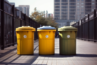 城市环保垃圾分类垃圾桶摄影图38