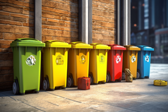 城市环保垃圾分类垃圾桶摄影图2