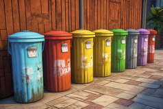 城市环保垃圾分类垃圾桶摄影图1