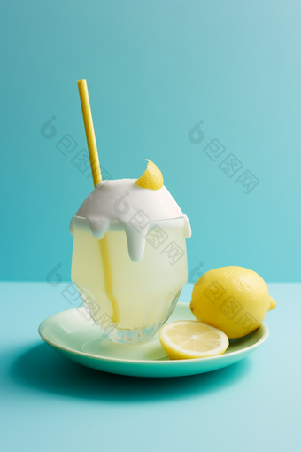 <strong>冰镇</strong>的柠檬饮品夏天夏季