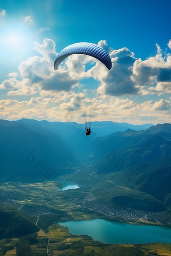 户外高空滑翔伞运动体育竞技竞技