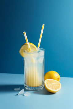 冰镇的柠檬饮品摄影图6