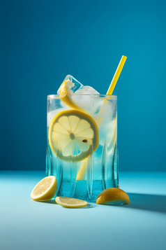 冰镇的柠檬饮品摄影图1