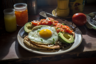 健康鸡蛋面包早餐营养食品