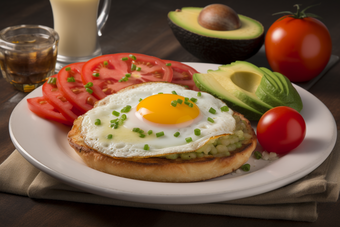 健康鸡蛋面包早餐营养丰盛
