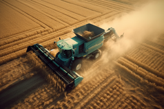 现代化农业生产机械在农田里操作摄影图10