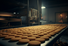 饼干工厂传送带流水线摄影图3