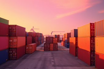 港口交通运输集装箱堆集的集装箱
