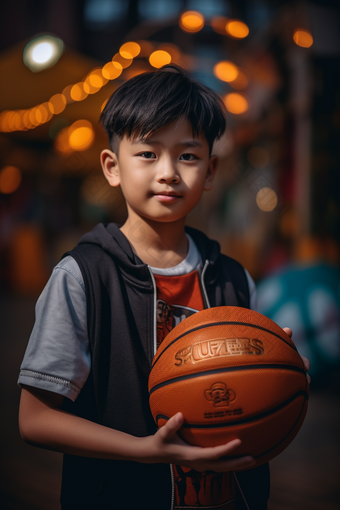 男孩拿着篮球运动体育亚洲