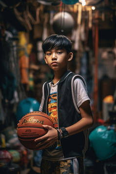 男孩拿着篮球运动摄影图6