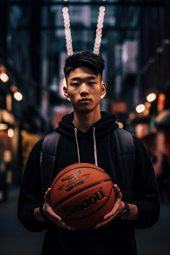 男子拿着篮球运动体育人物肖像