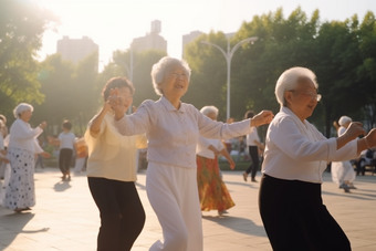 老年人公园广场舞保养老年生活