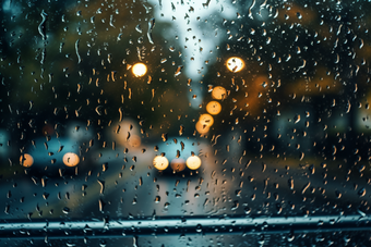 <strong>车</strong>窗上的雨滴雨天阴天