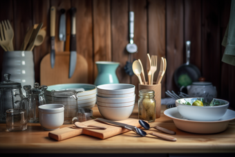厨房里的<strong>陶瓷餐具</strong>刀商业摄影
