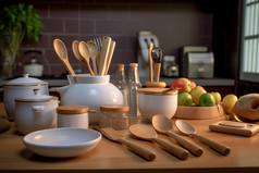 厨房里的陶瓷餐具摄影图23