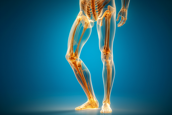 人体骨骼透视图受伤的膝盖膝盖骨