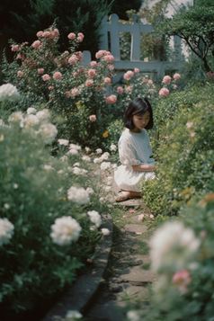 花丛中的少女唯美摄影图13