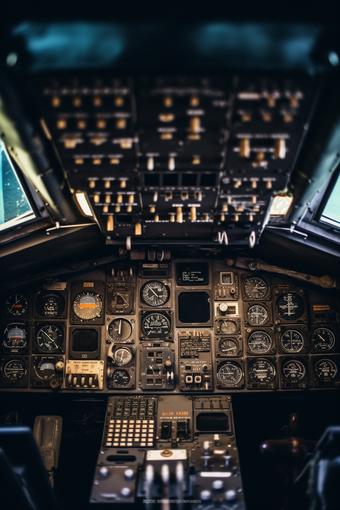 飞机驾驶舱表盘仪控制展示