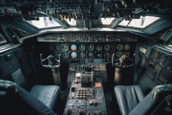 飞机驾驶舱表盘仪竖图控制舱