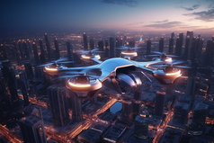 无人机飞跃城市摄影图37