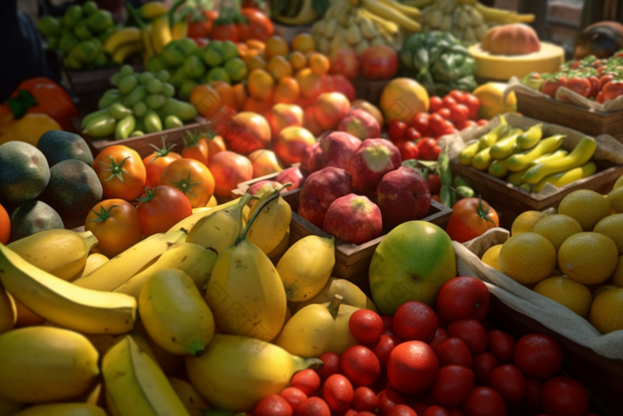 市场中的蔬果摊位摄影图23