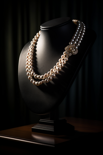 <strong>高级珠宝</strong>项链展示珍珠装饰