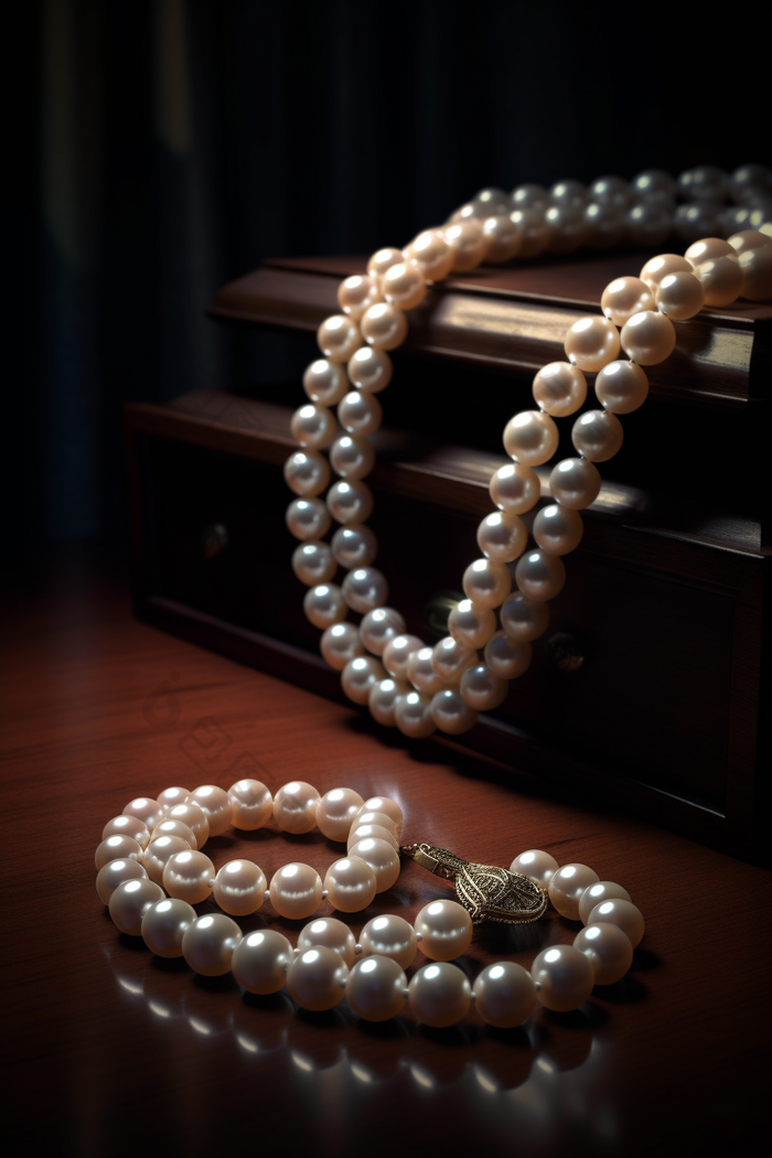 高级珠宝项链展示商品佩戴