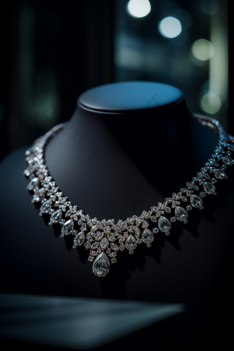 高级钻石项链展示珠宝装饰