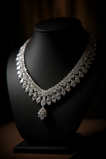 高级钻石项链展示珍珠首饰