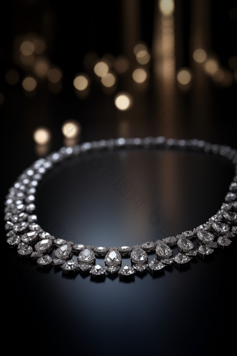 高级钻石项链展示珠宝珍珠