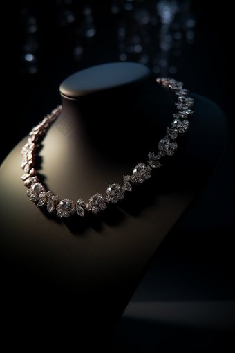 高级钻石项链展示珠宝模型