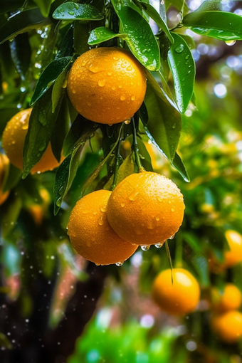 果园橙子树下的果实摄影图42