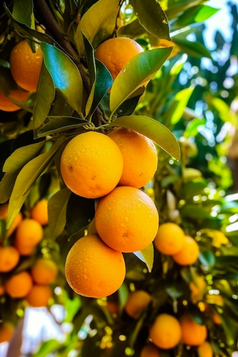 果园橙子树下的果实摄影图38